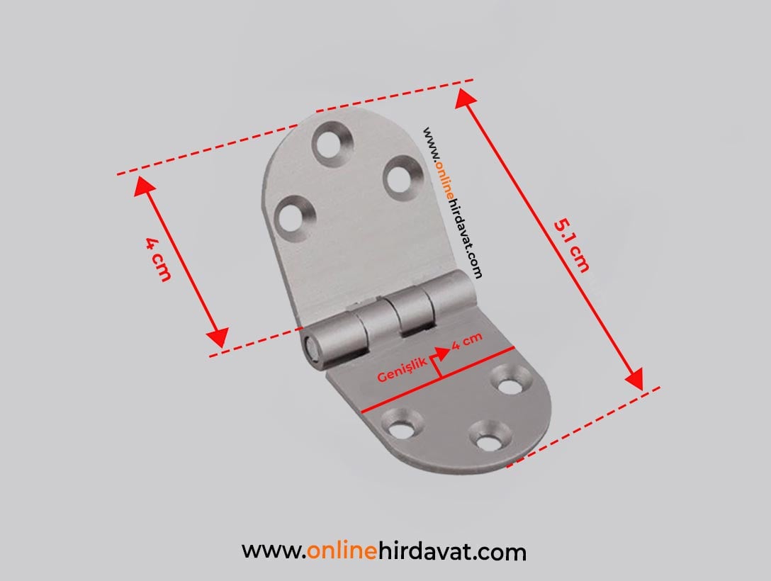 Alüminyum Oval Masa Menteşe 4 cm Uzun Saten