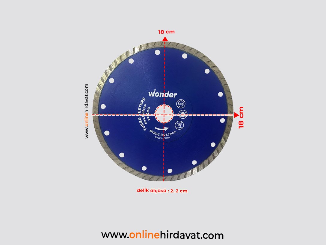 Wonder Elmas Testere Turbo Flanşlı 180 mm